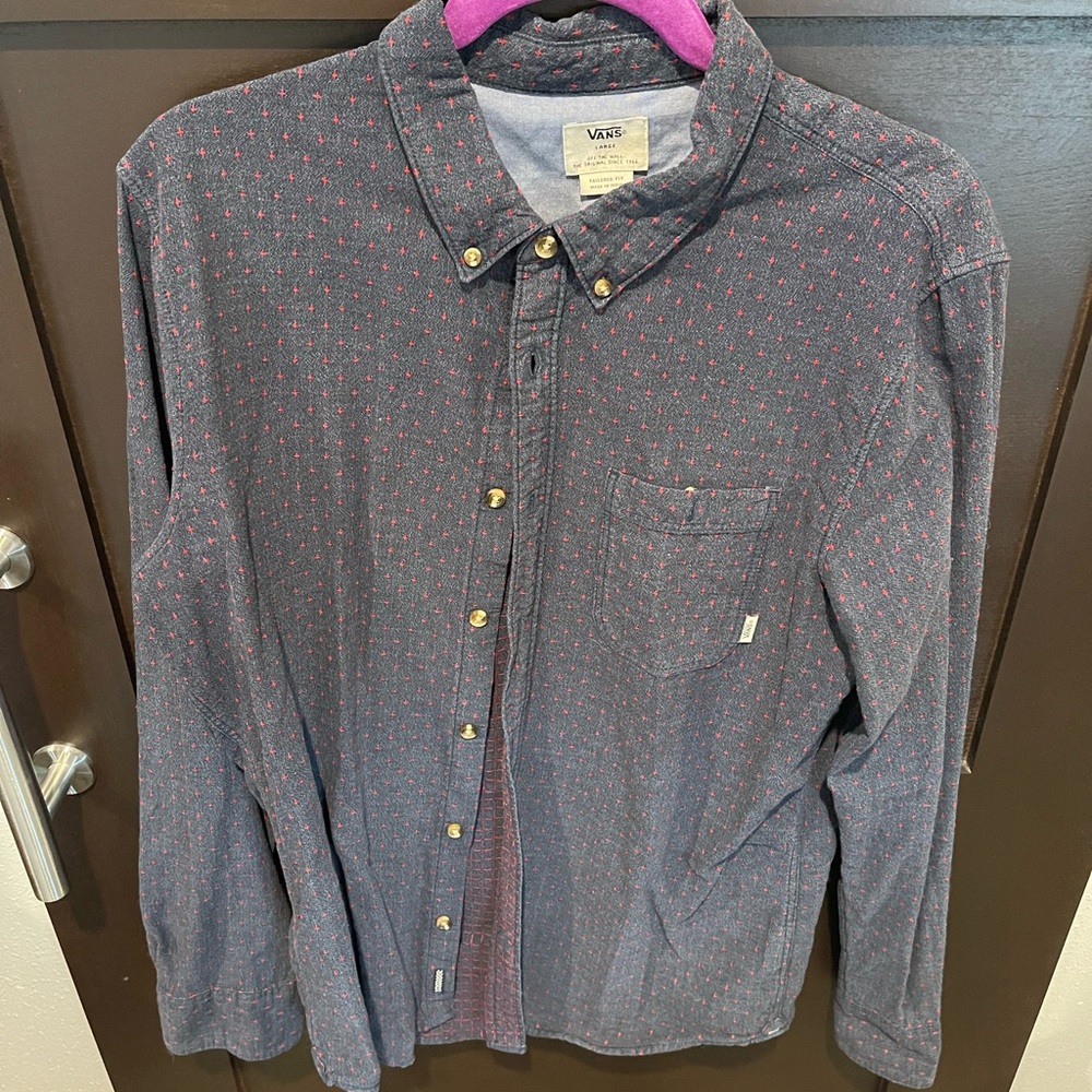 Mens vans button down shirt
